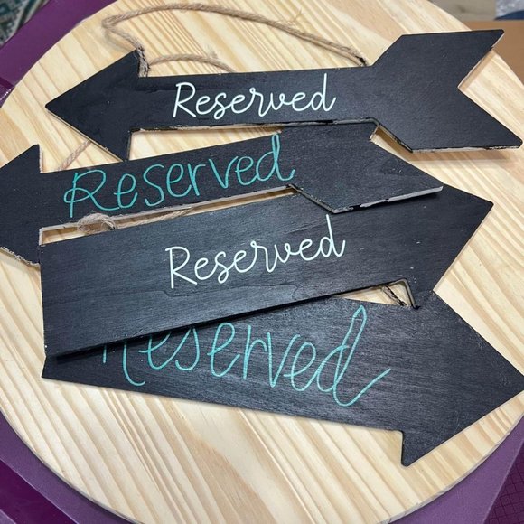 Chalkboard wedding Reserved hanging arrow signs_ bundle of 4. - Picture 3 of 4